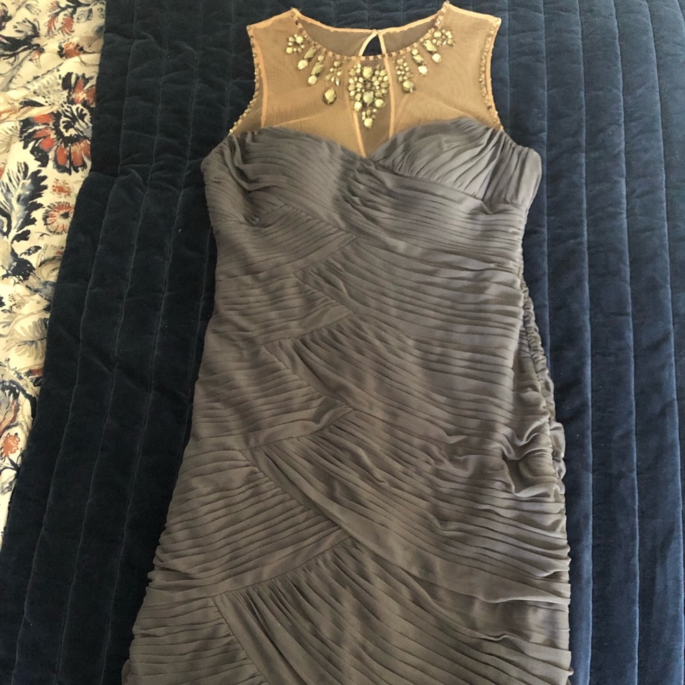 Adrianna Papell Illusion Neckline Cocktail Dress 8
